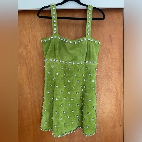 Nasty Gal | Dresses | Nasty Gal Real Suede Diamant Mini Dress In Lime |  Poshmark